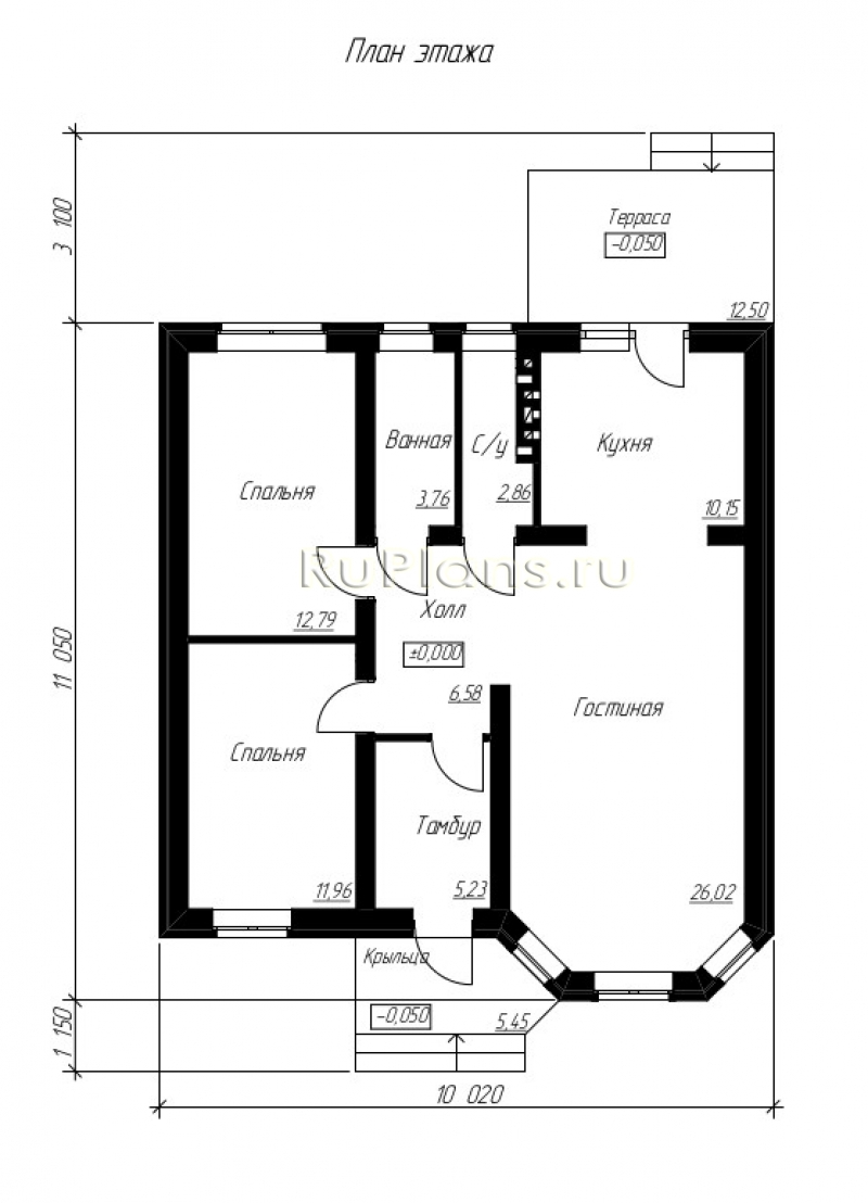 Проект дома 70 м² 11 на 11 - Дом на 70 кв м размером 11х11 в Оренбурге